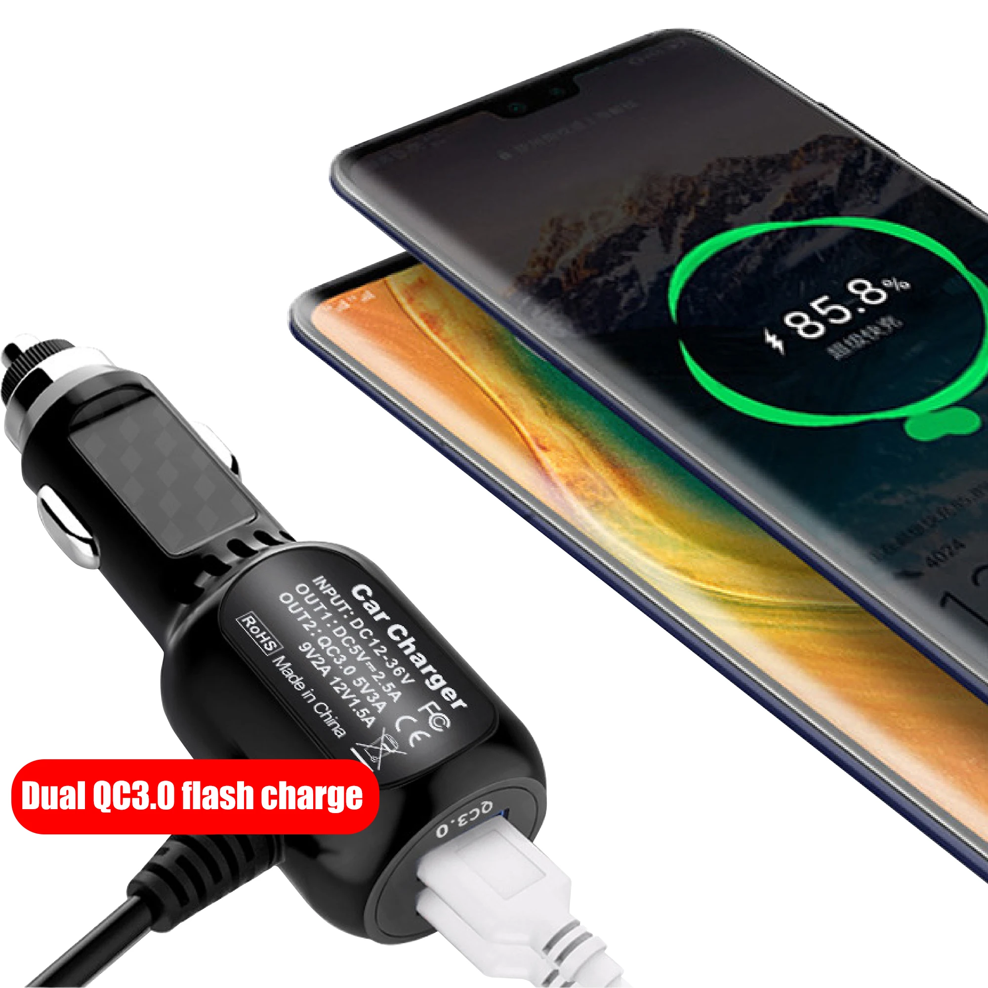 PH26 Chargeur Voiture Allume-Cigare Car Charger 3X USB 2100mA