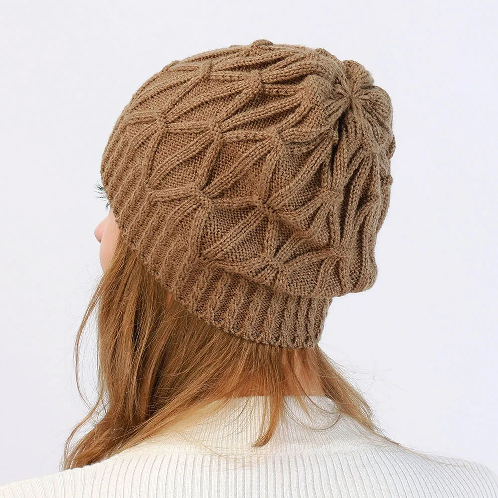 Fashion New Women Beanies Skullies Hat Cap Lady Spring Autumn Winter Solid Knitted Hollow Out Casual Bone Soft Cap Hat For Women 4