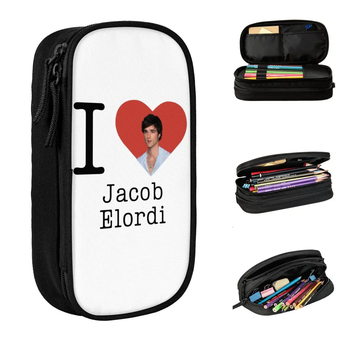 Classic I Love Jacob Elorddi Astucci Divertenti Astucci Portapenne Per Studenti Astucci Per Matite Di Grande Capacità Cancelleria Per Cerniera Scolast