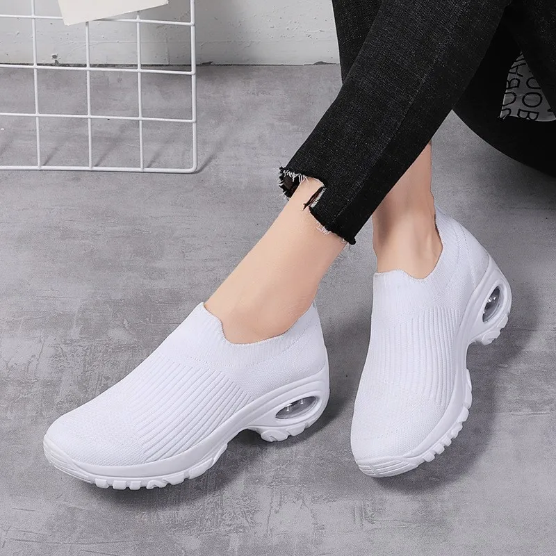 Girl‘s ’Mesh rocking shoes women's platform single shoes large size Mom shoes loafers