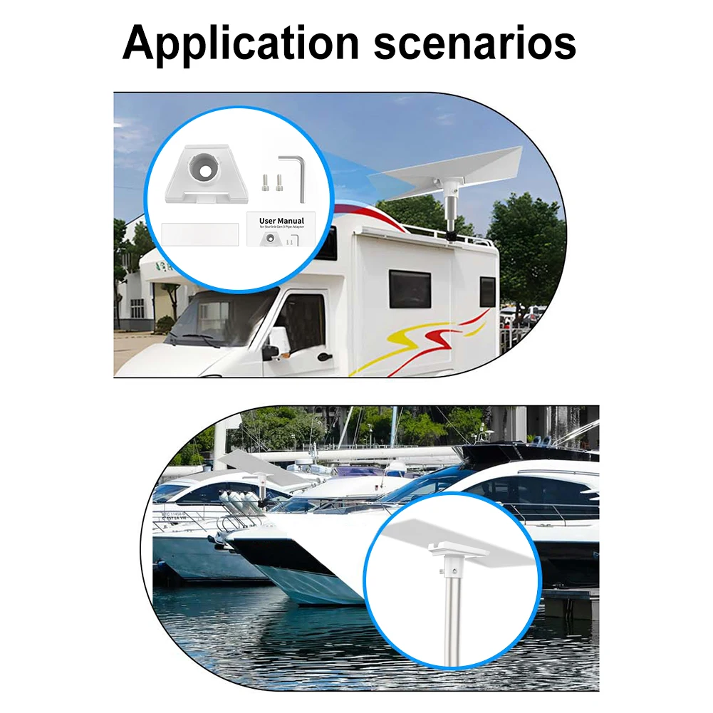 For Starlink Gen 3 Pipe Adapter Pole Mount Roof Mounting Pole Pipe Connectors for Starlink Gen 3 V3 Standard Dish Mounting Kit