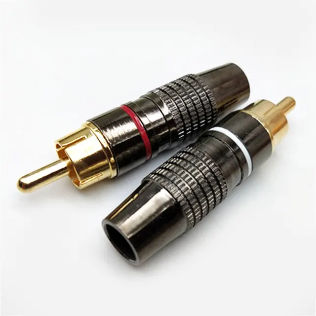 Sound-24K金メッキrcaコネクタ,ワイヤー溶接,オーディオおよび
