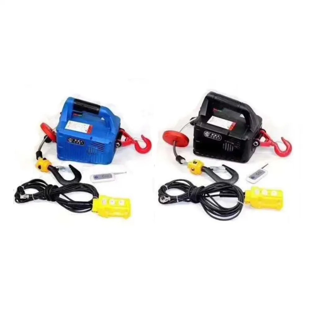 500KG Electric hoist Portable electric hand winch traction block electric steel wire rope lifting hoist towing rope 220V/110V