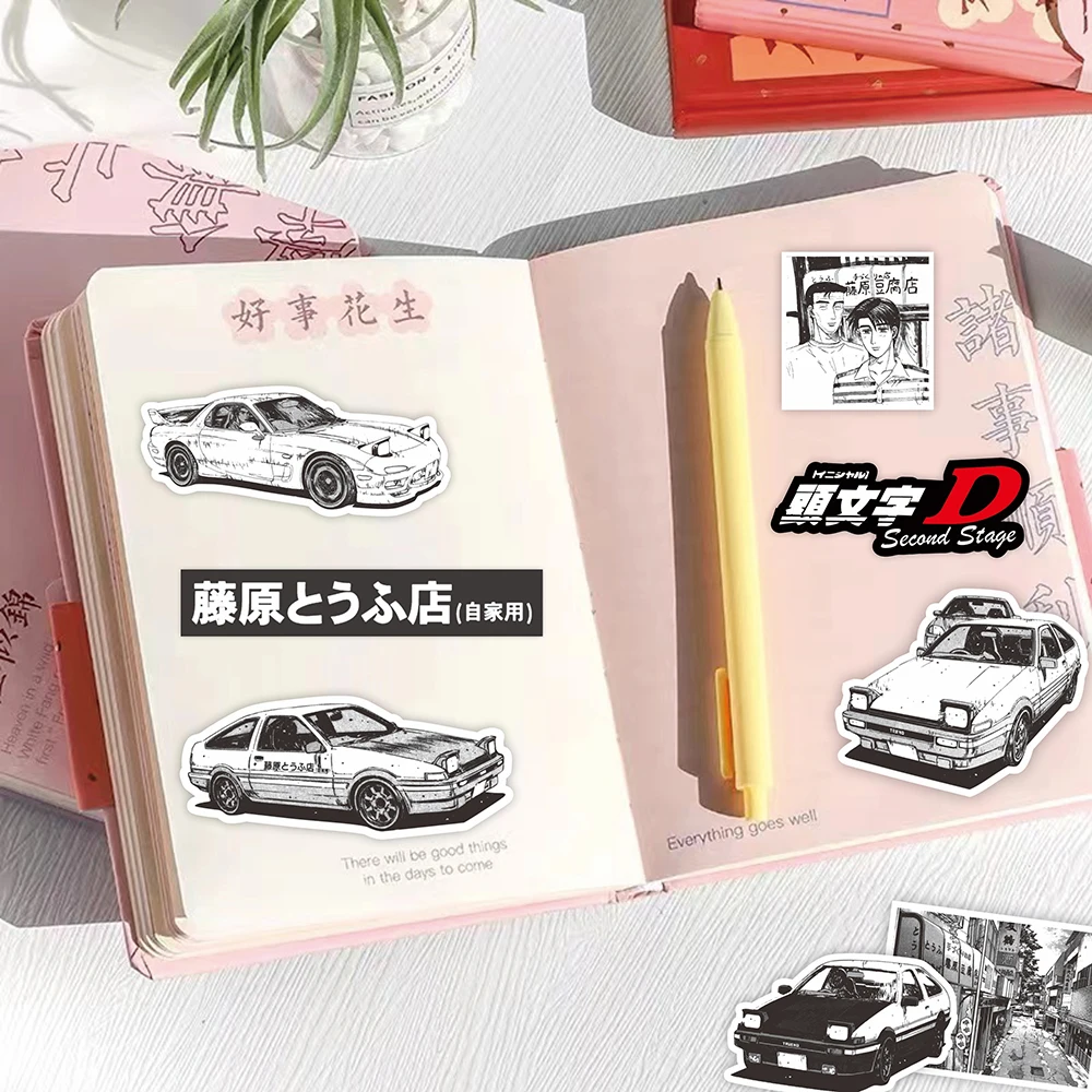 10/30/75PCS Initial D Anime Stickers Cartoon Kids DIY Funny Decals Gift DIY Suitcase Phone Skateboard Fridge Helmet Cool Toys 5
