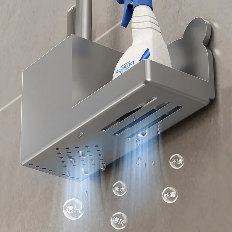 Bathroom Accessories Toilet Brush Set Adjustable Angle Long Handle with Wall Holder 360&deg; Scrubbing & Base for HomeUse