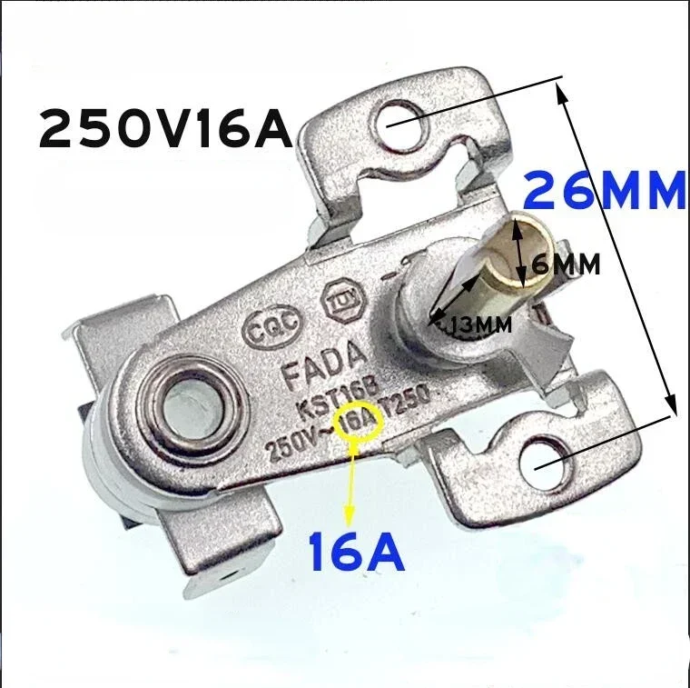 5Pcs16A for Pioneer Midea Airmate Electric heater gas oil heating machine thermostat bimetal thermostat switch Parts