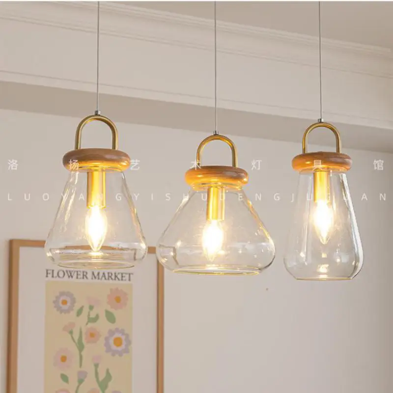 

Итальянская стеклянная люстра для кухни, столовой, освещение, E14, прямоугольная светодиодная деревянная лампа для дома, лофт, бара, кофейни, декоративное освещение