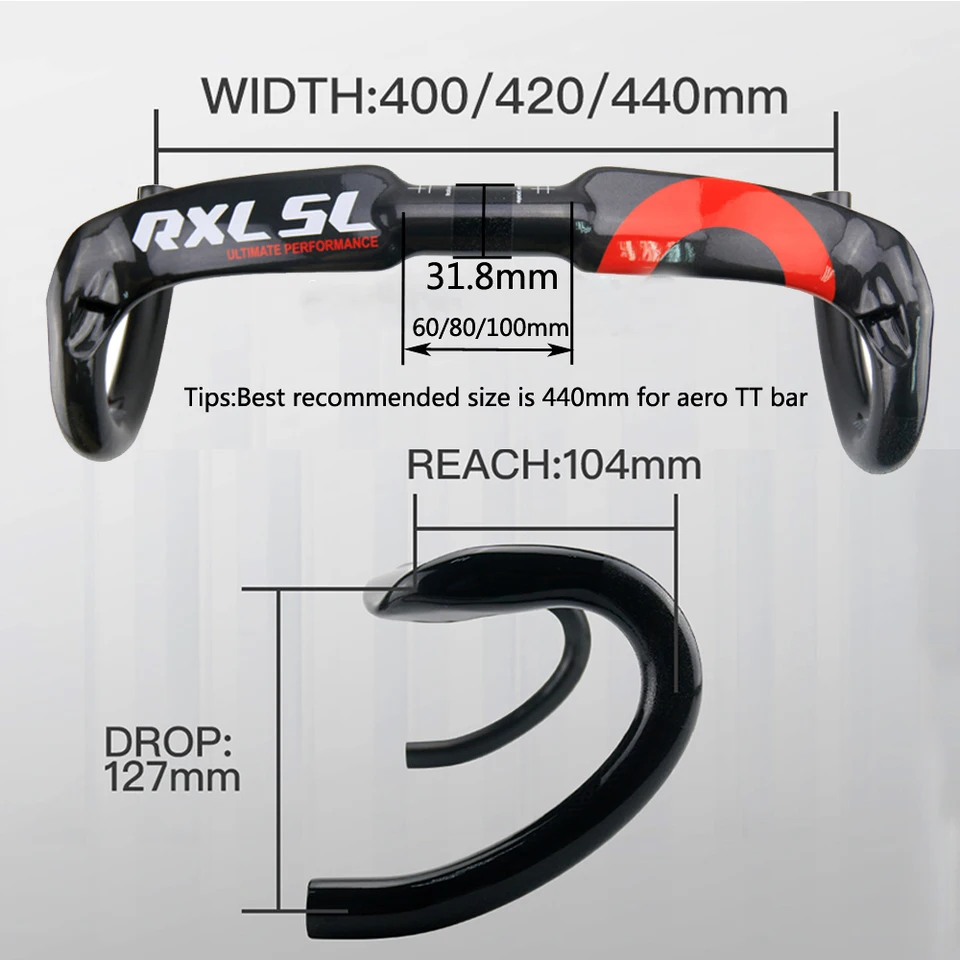 ロードバイク 一体型 カーボン エアロ ドロップハンドル 400-80mm