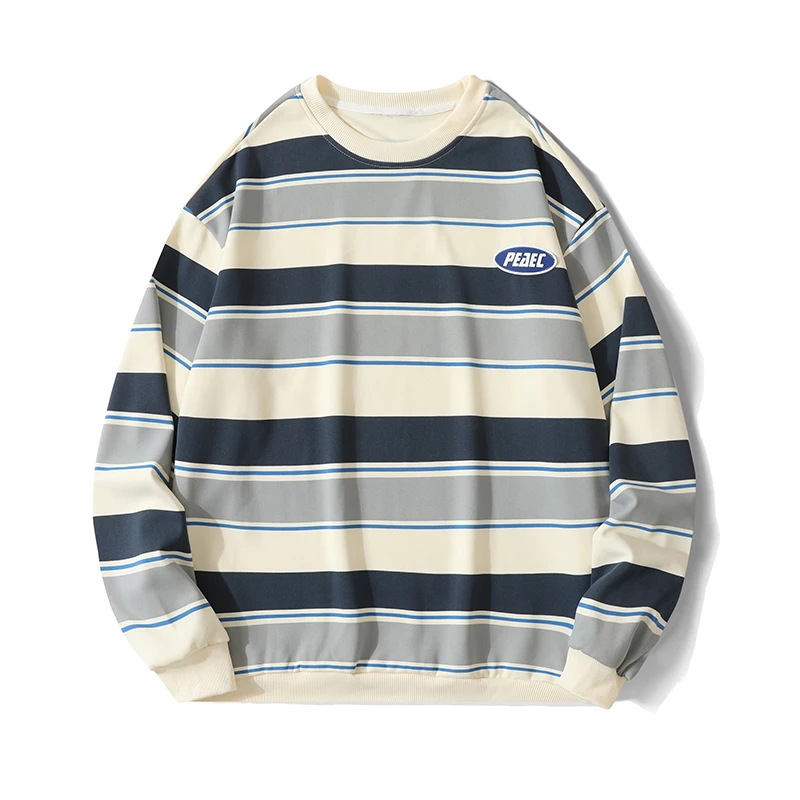 Striped sweatshirt  spring new youth popular casual loose sports sweatshirt men's clothing
