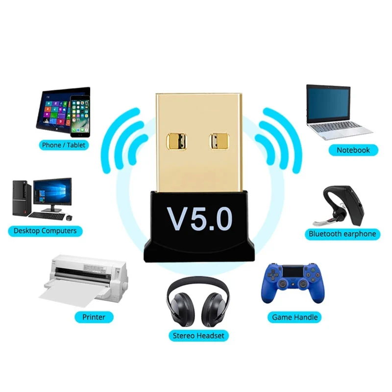 Bluetooth 5.0 Receiver USB Wireless Bluetooth Adapter Dongle Transmitter for PC Computer Laptop Earphone Gamepad Printer Devices bluetooth adapter,bluetooth audio receiver,bluetooth transceiver adapter,bluetooth aux adaptor