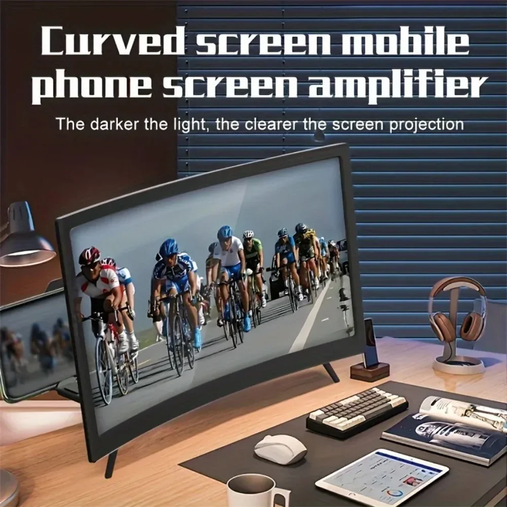 3D Mobile Phone Screen Amplifier Curved Screen Magnifier Smartphone Video HD Magnifier 12 Inch Enlarged Foldable Holder phone screen amplifier