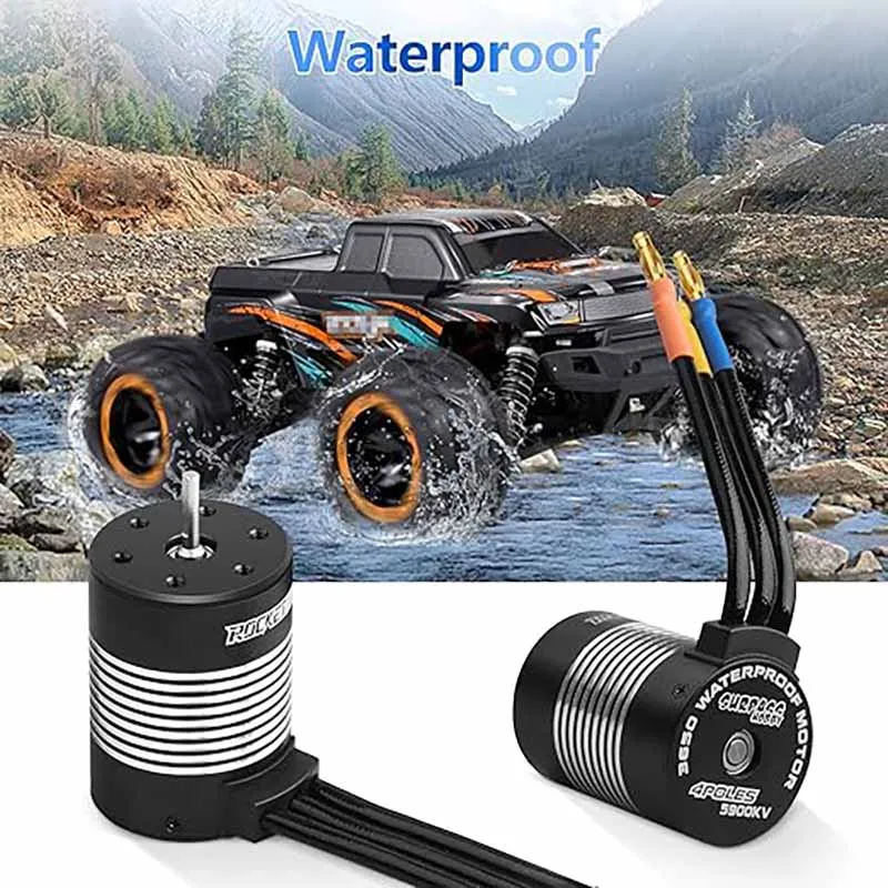 RC카 브러시리스 모터 1/10 540 3650 5200KV 3.175mm 샤프트 고속 방수 모터 (대부분의 1:10 스케일 RC 차량 트럭용)