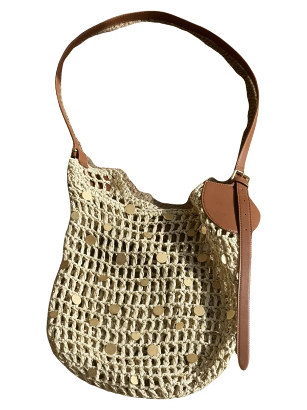NEW Summer Women's Rattan Crochet Beach Tote Handbag Vintage Straw Woven Shoulder Bag for Casual Commute