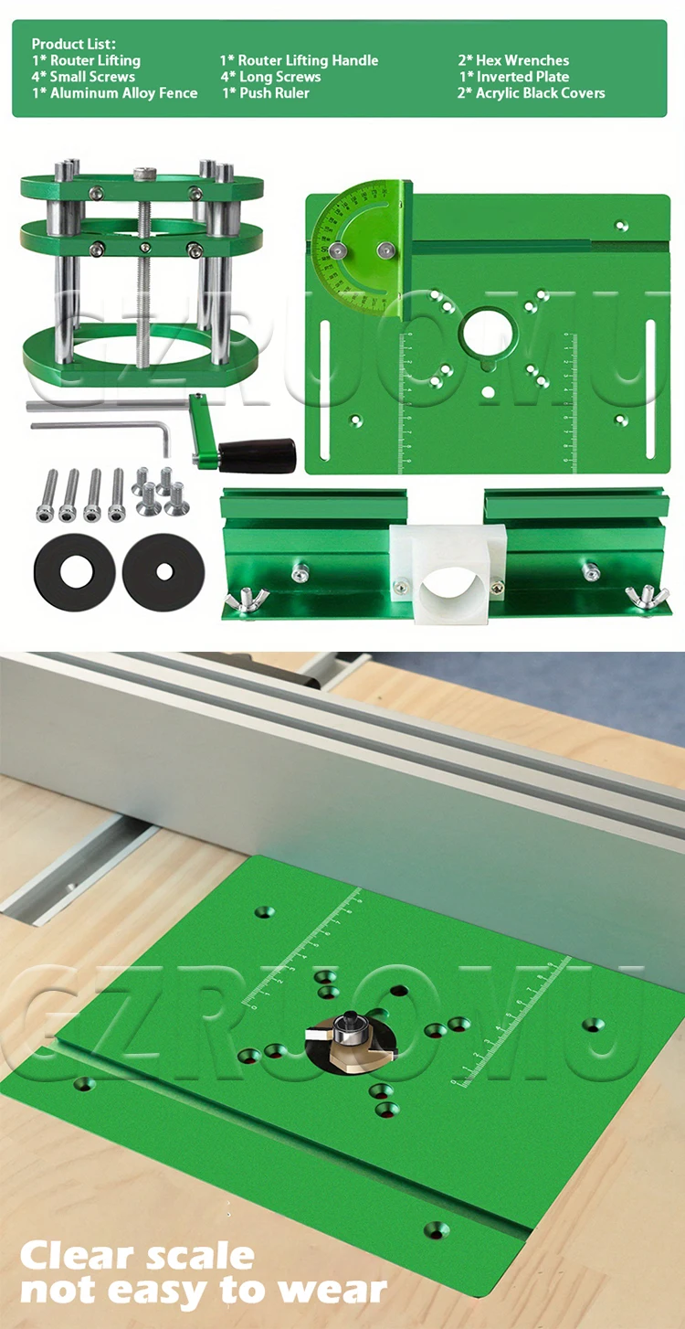 Woodworking Router Accessory Lift Kit - 64~66mm Universal Aluminum Plate for Rou