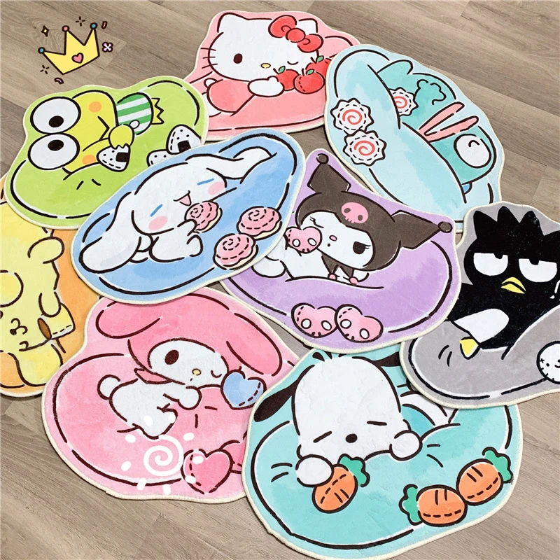 

Sanrio Carpet Melody Cinnamoroll Hello Kitty Kuromi Bedside Floor Mat Dressing Table Cushion Girl Room Bedroom Decorative Carpet