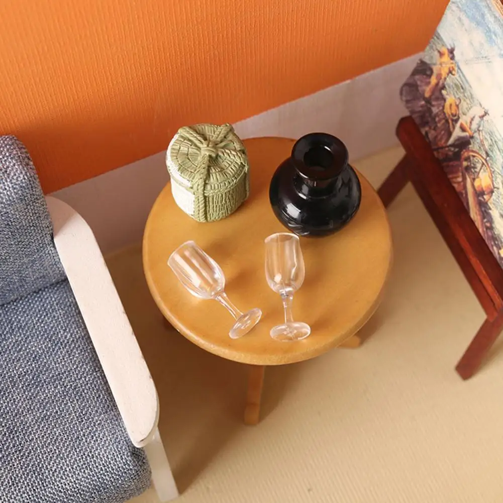 10Pcs/Set Funny Miniature Red Wine Glass 3D Red Wine Glass Model DIY 1:12 Dollhouse Scene Ornament Mini Clear Wine Cup  Gifts 5
