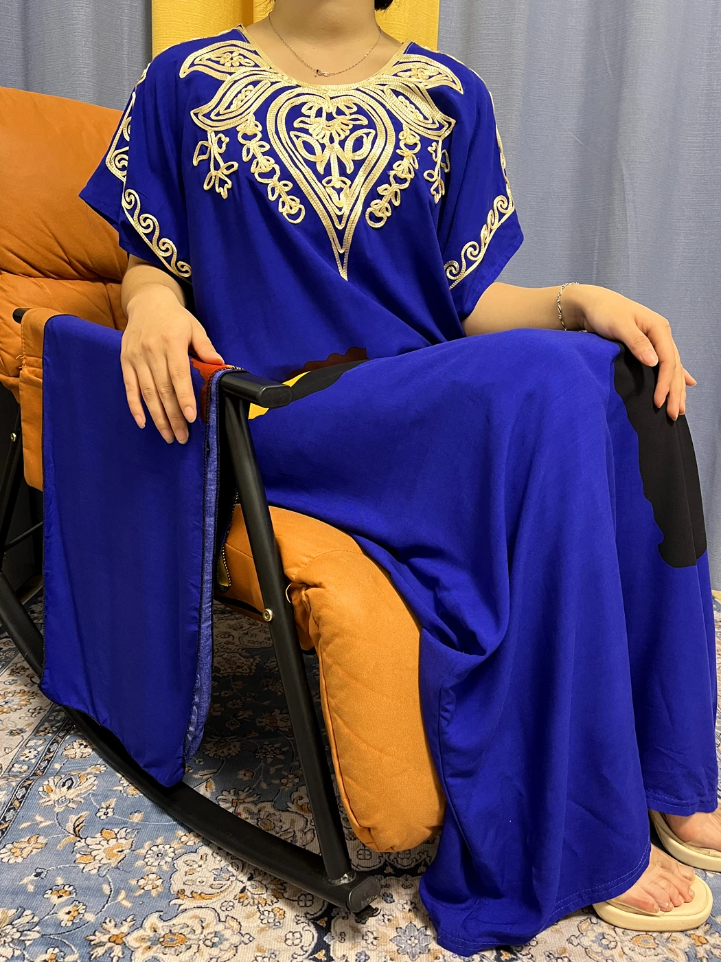 Muslim Abayas For Women 2023 Summer Print Appliques Cotton Loose Femme Robe African Nigeria Dress Kanga Clothing With Headscarf