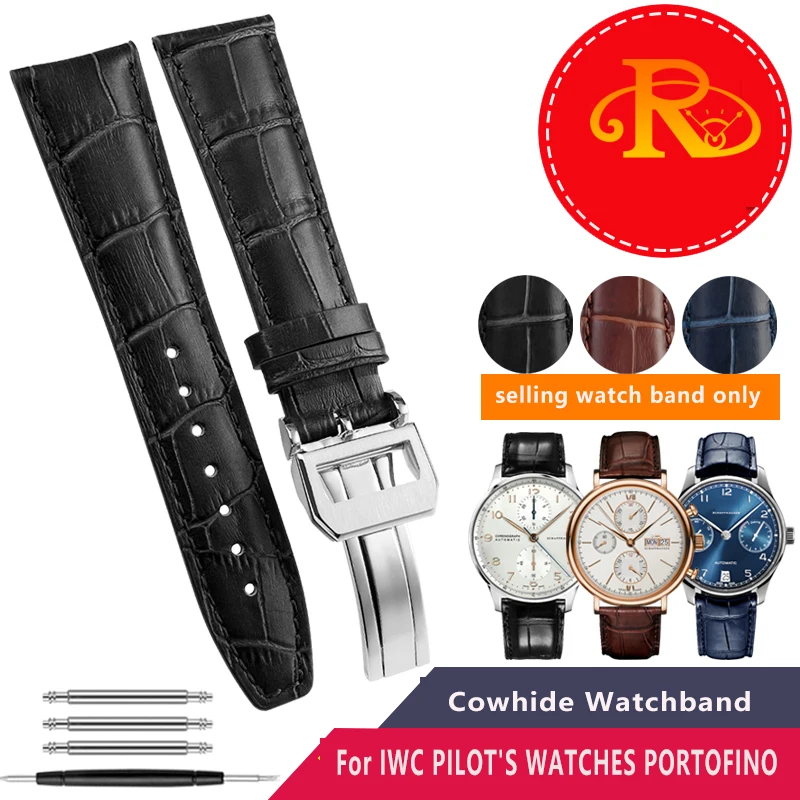 Cinturino In Pelle Bovina 20Mm 21Mm 22Mm Per Iwc Pilot'S Watches Portofino Portugieser Cinturini Per Orologi Cinturino Universale Accessori Per Cintur