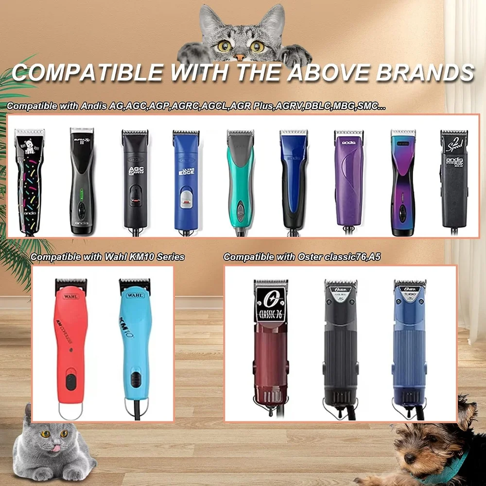 5pcs/lot 18 Teeth Pet Clipper Ceramic Moving Blade Dog Grooming Blade Electric Accessories for Andis WahlKM10 Oster A5 Clippers