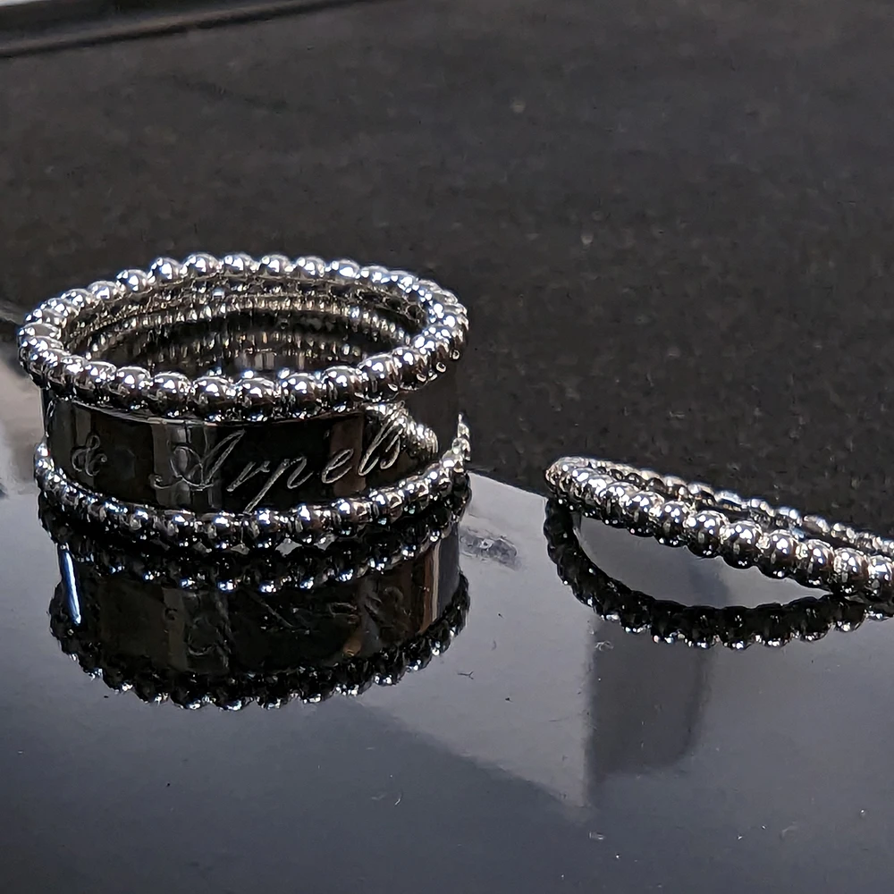 

Fashion Summer Silver Color Letter Design Women Multi Rings