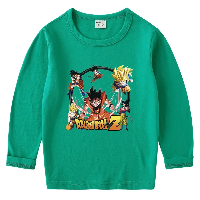 

Dragon Ball Spring and Autumn Cotton T-shirt Round Neck Bottoming Long-sleeved Top Bottoming Shirt Boysandgirls Baby T-shirt