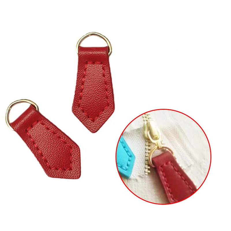 2Pcs Leather Zipper Pull Tab for Bags Garment Backpack Accessories