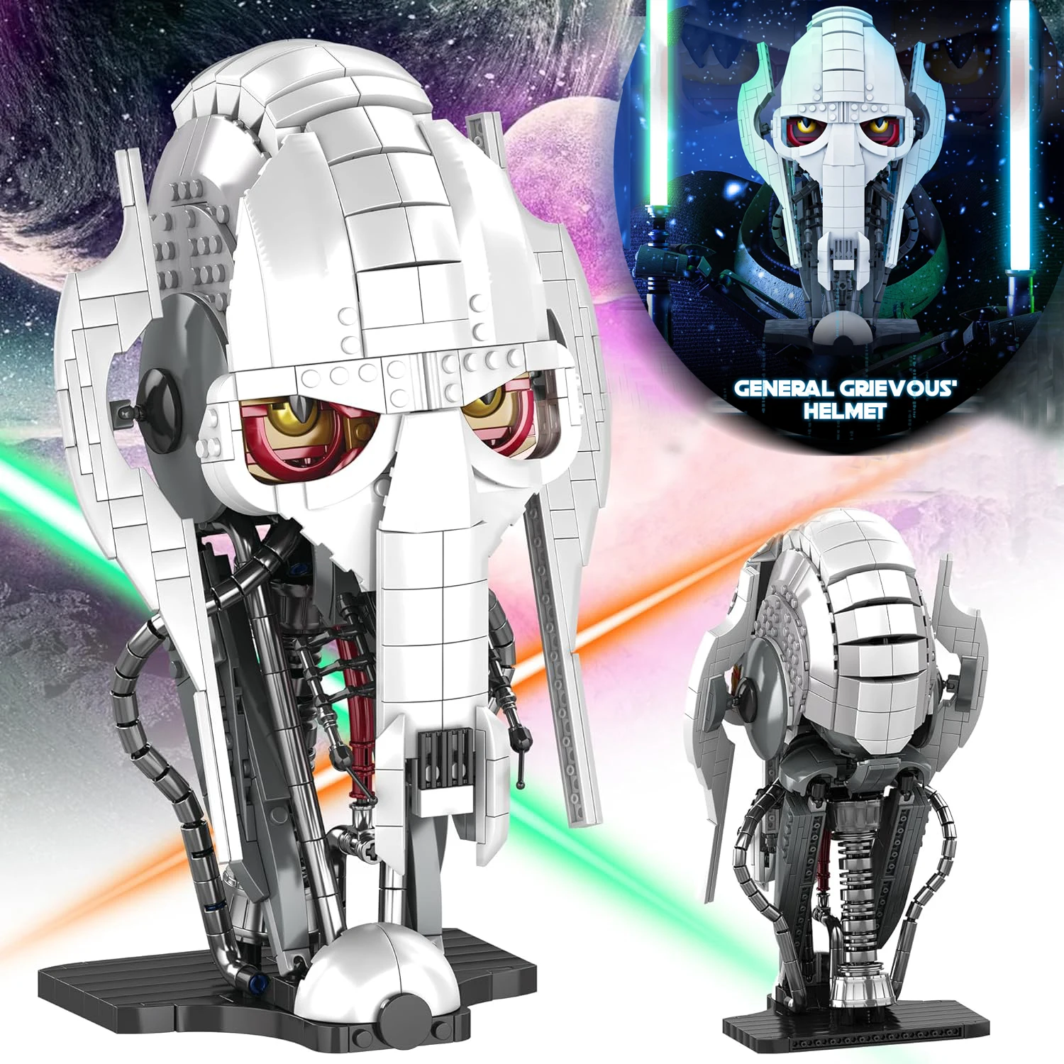 788pcs MOC Idea General Grievous Helmet Building Blocks Bricks Model Helmet Collection Assembling Toys For Children Adults Gift