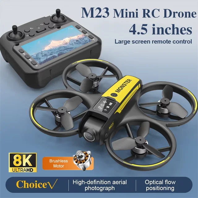 M23 Mini RC Drone 8K HD Camera Screen Control Remote Control WiFi Hold For Selfie And Aerial Shots RC Helicopter For Gifts Toys 1