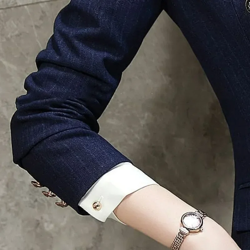 Temperament High-grade Sense Goddess Style Fashion Suit Interview Formal Ol Work Clothes Striped Suit Woman Professional Dress