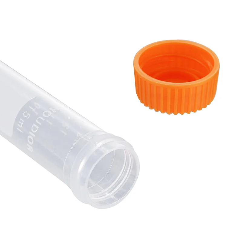50Pcs/Bag 15ML Micro Conical Plastic Centrifuge Tube Clear Screw Cap Centrifuge Test Tube with Scale Centrifugal Tubes