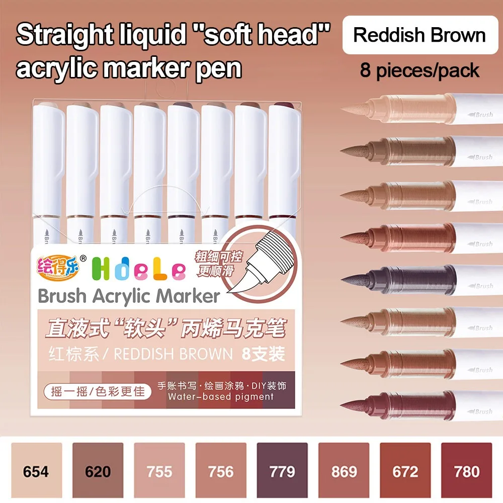 Vibrant 8-Color Quick-Dry Acrylic Art Marker Set
