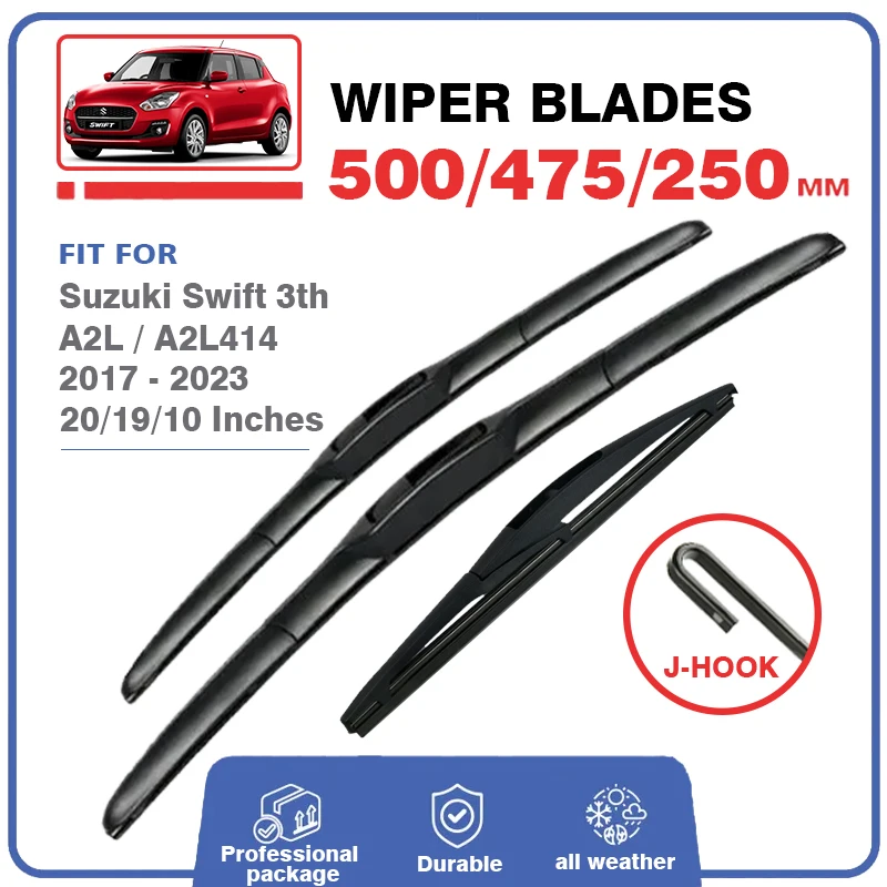 Front Rear Wiper Blades Set Kit For Suzuki Swift 3rd A2L 20172022