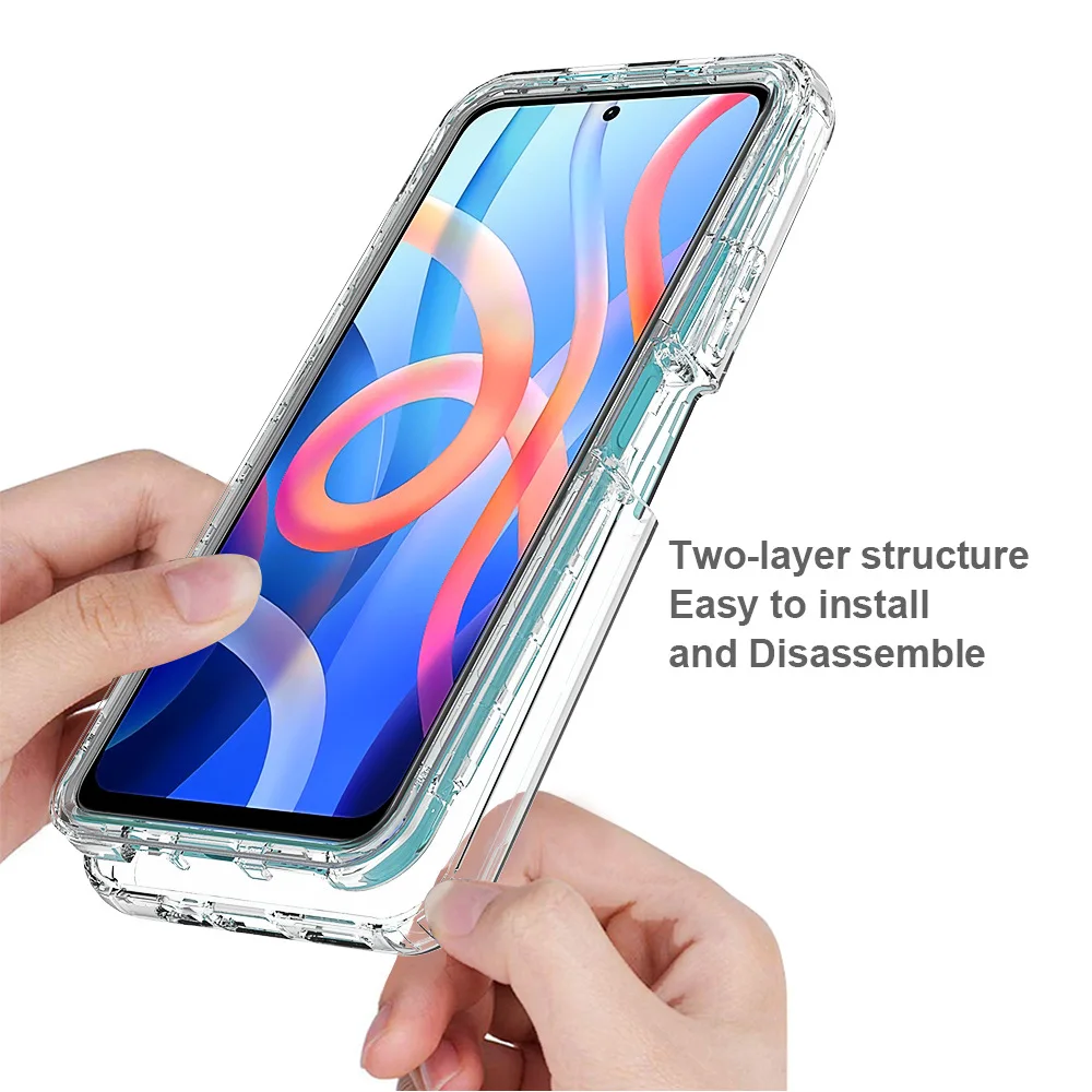 360° Full Cover Transparent Phone Case - Dual-Layer Soft Protection