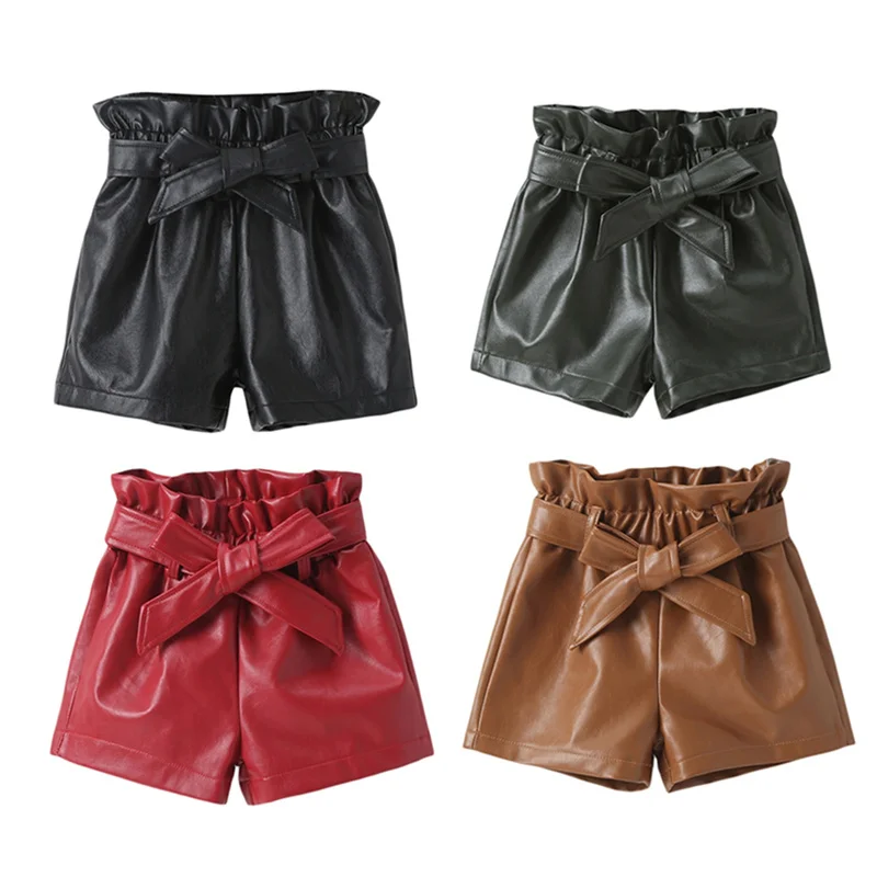 Shorts Short Girl Girls Leather Leather Shorts High Waist Kids Toddler Girls Aliexpress