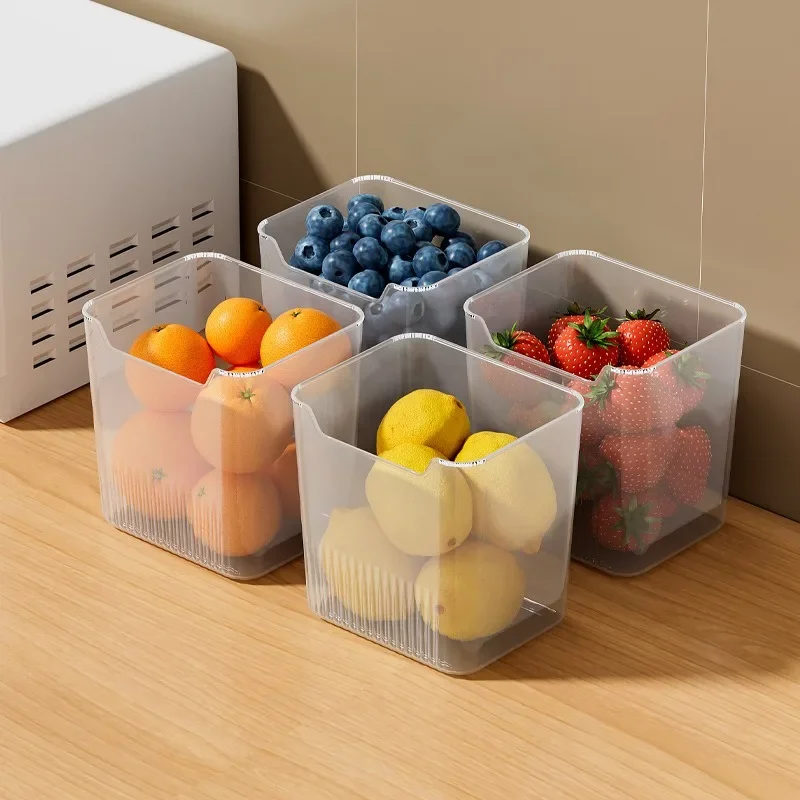 6/1pc Fridge Organizer Bins Fruits Food Fresh-keeping Box Space-Saving Refrigerator Door Drawers Storage Boxes Kitchen Container 5