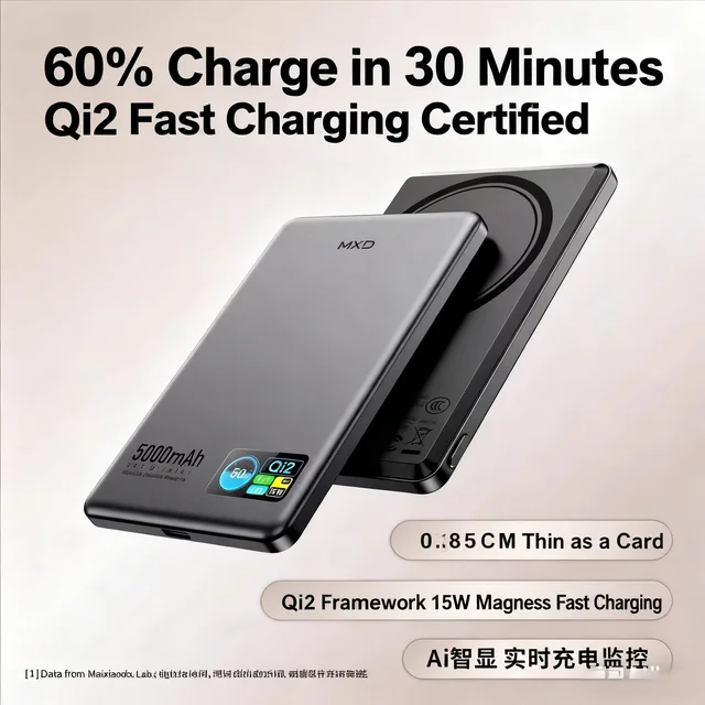 New Original Smart Screen Display Wireless Charger Powerbank for Magsafe External Auxiliary Battery for iPhone 17 Apple Watch 10