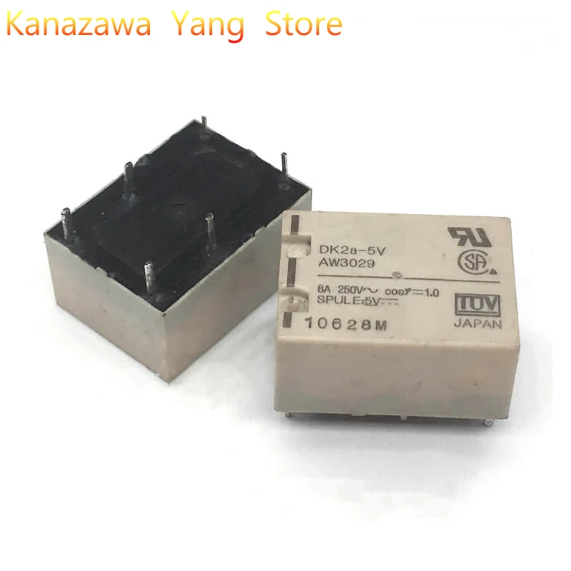 

5-20Pcs/Lot Brand New DK2a- 5V 12V 24V DC Electromagnetic Relay 8A 6-pin AW 3029 3023 3024 Two Groups Are Normally Open In Stock