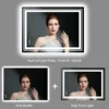 LUVODI Luxury Crystal Clear LED Bathroom Mirror IP65 Waterproof Dimming Makeup Dressing Mirror with Double Lights 4