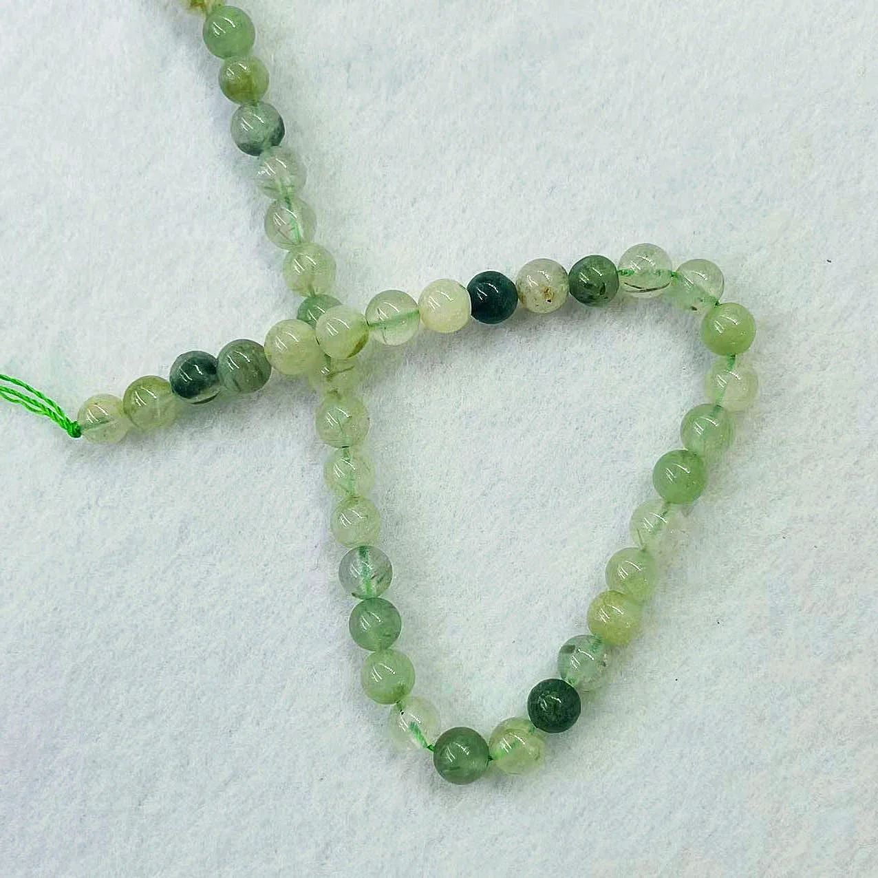 Top Grade Natural Green Hair Crystal Stone 6/8/10MM Round Quartz Rutilated Smooth Loose Charm Beads For DIY Bracelet Jewelry