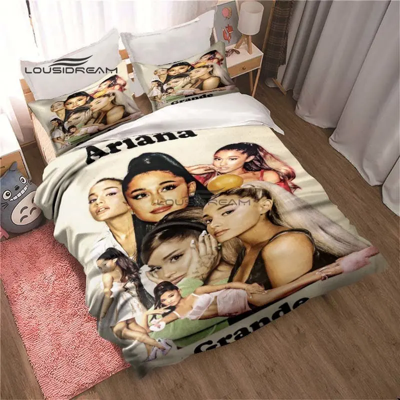 Ariana Grande Bedding Set 3D Printing Fashion Pop singer Home Decoration Boy Girl King Size Bedding Set Quilt Cover Pillowcas 6