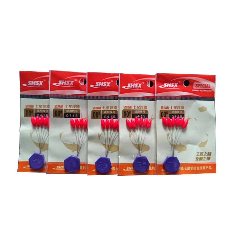 5 packs flotteurs 7 étoiles rouges A573 - mini flotteurs ovales connecteurs accessoire pêche