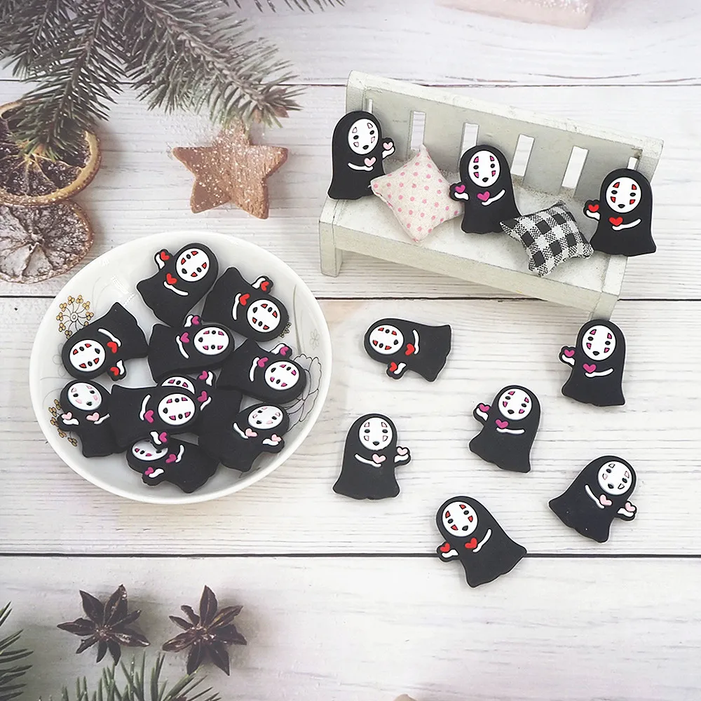 

Chenkai 50pcs Cartoon Faceless Man Silicone Beads BPA Free Teething Infant Chewable Dummy Necklace Pacifier Toy Gift Accessories