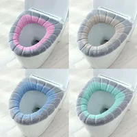 1Pcs O-shape Home Decor Toilet Seat Cover Keep Warm Pumpkin Pattern Closestool Mat Double Color Bathroom Accessories Knitting 1