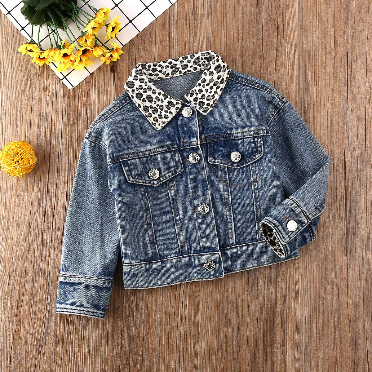 0 5Y Kids Girls Denim Jacket Baby Autumn Clothes Long Sleeve Button