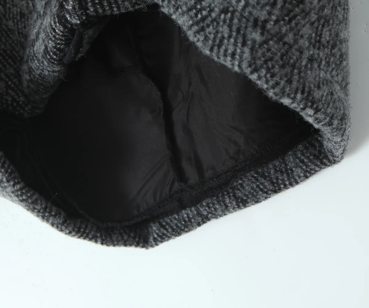 2 Pieces 1 Set CHILL Notched Tweed Weave Oversized Blazer High Waist Package Hips A-line Mini Skirt Suits Matching Gray