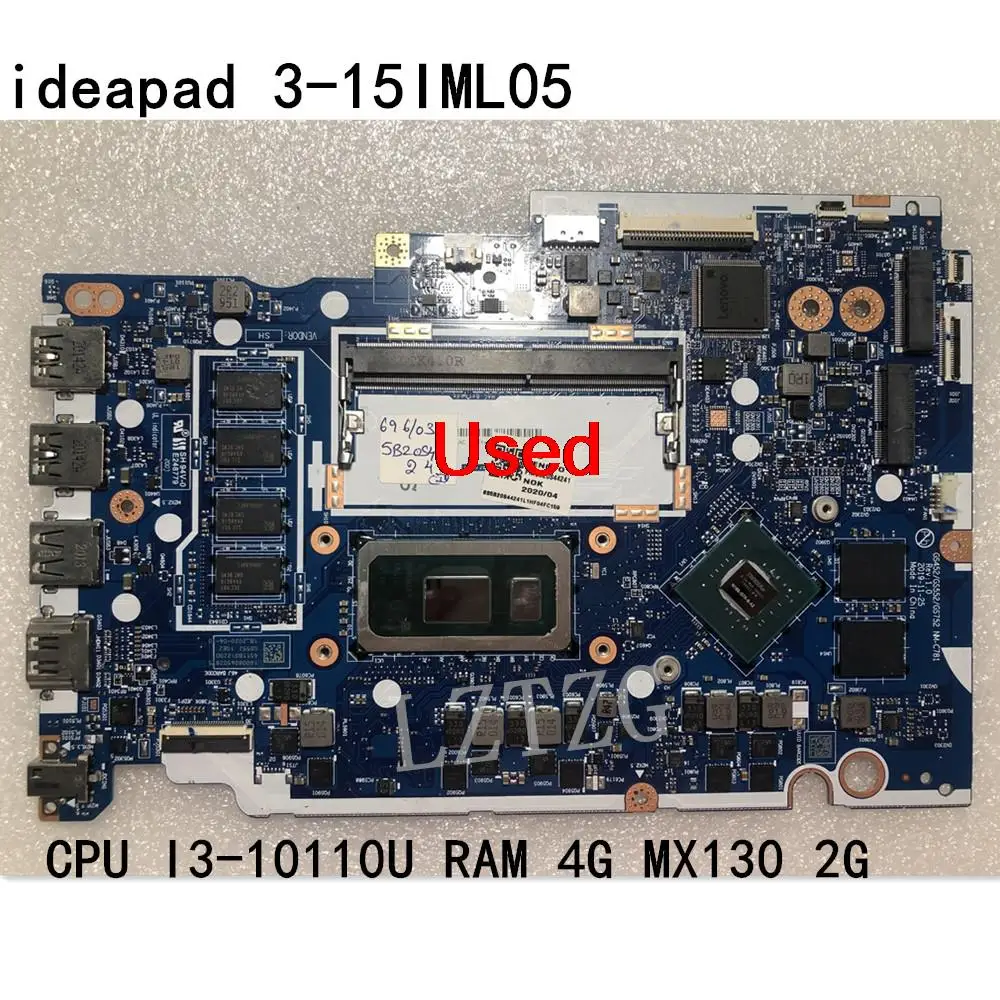 Utilizzato Per La Scheda Madre Del Computer Portatile Lenovo Ideapad 3-15Iml05 Con Cpu I3-10110 Ram 4G Gpu Mx130 2G Muslimate