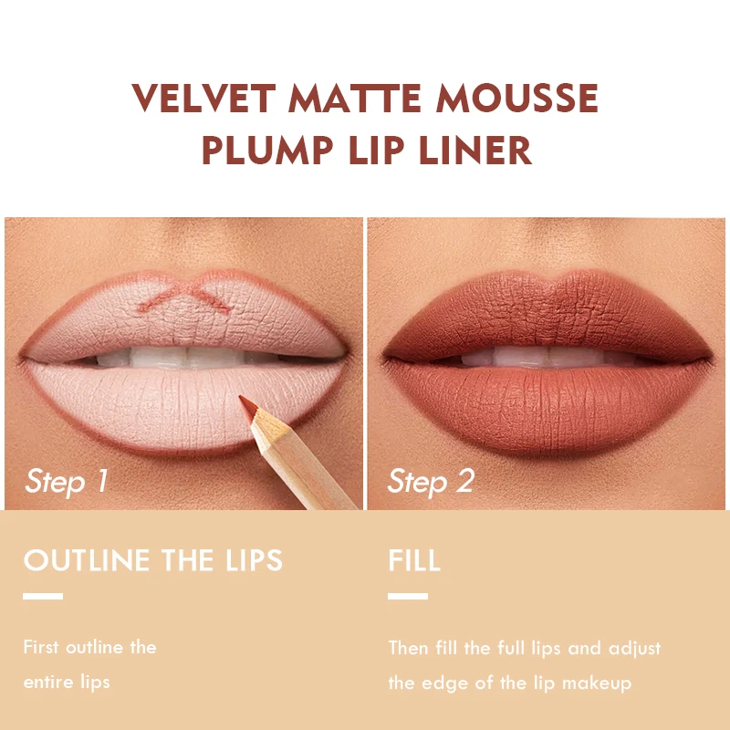 12-Color Velvet Matte Lipstick & Liner Red Contour Tint Lipstick-Waterproof, Long-Lasting Wear , Ideal Gift 4