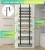 9-Tier Over The Door Pantry Organizer, Pantry Storage and Organization, Black Metal Hanging Spice Rack Seasoning Shelves Door, W 2