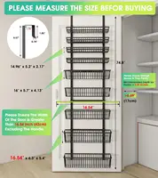 9-Tier Over The Door Pantry Organizer, Pantry Storage and Organization, Black Metal Hanging Spice Rack Seasoning Shelves Door, W 2