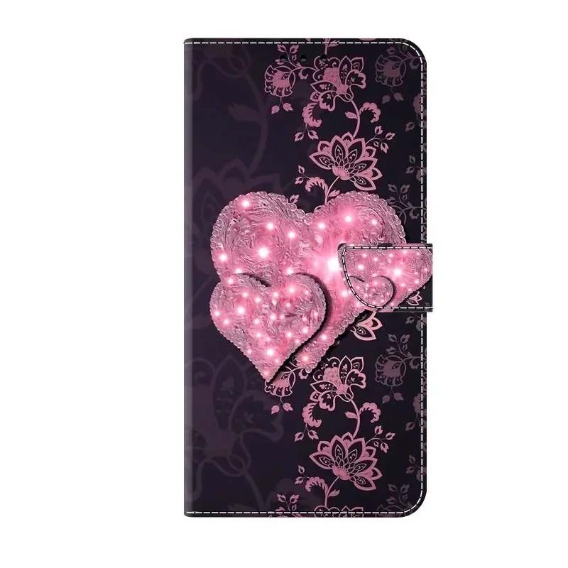 Premium Painted Wallet Flip Stand Phone Case - Elegant Book Cover Design